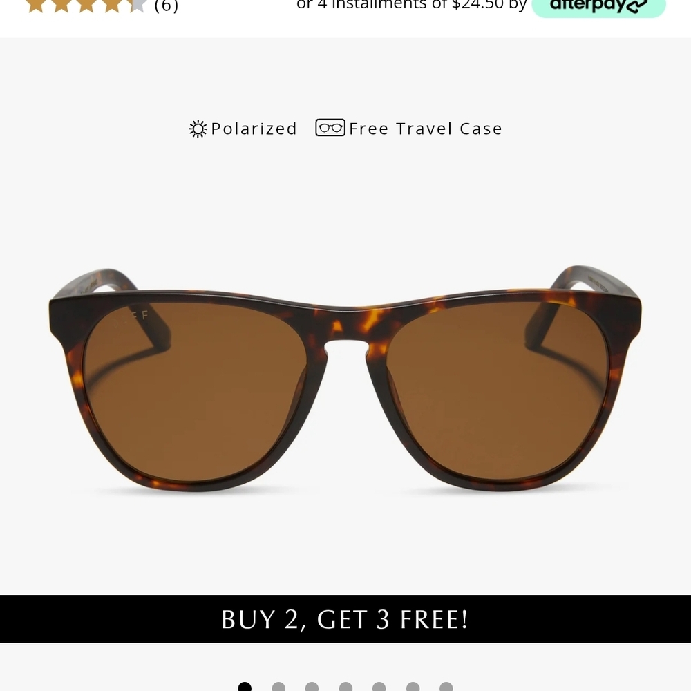 DIFF Darren Polorized Tortoise Shell Sunglasses - image 1